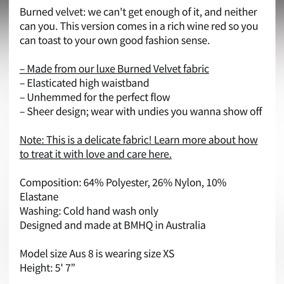 BLACKMILK Burned Velvet Wine PALAZZO PANTS! Flowy Sheer Wide Leg High Waist - Picture 5 of 6